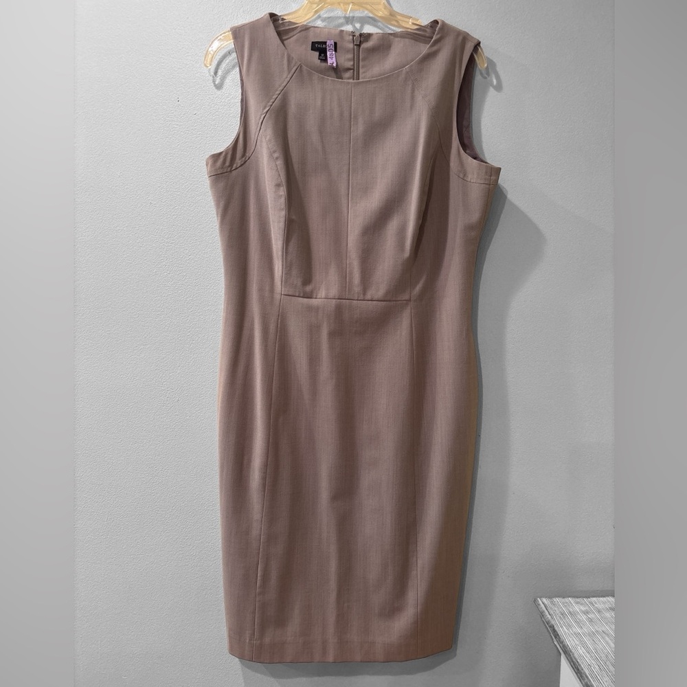 Sleeveless Taupe Sheath Dress - Classic Workwear